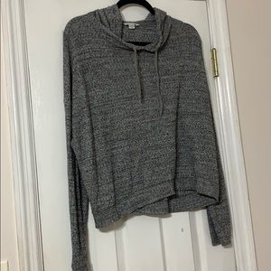American eagle gray hooded long sleeve